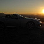 Bild von unserem SLK-Roadster im Sonnenuntergang